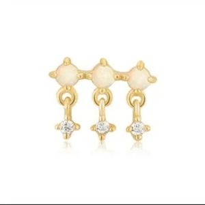 Ania Haie Silver Kyoto Opal Drop Sparkle Barbell Single Earring New